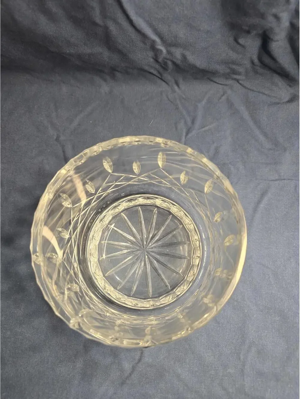 Vintage Crystal Clear Industries Essex Bowl Hand Cut Vase 24% Lead Hungary 6x4.5